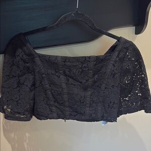 Elegant Black Lace Women's Top